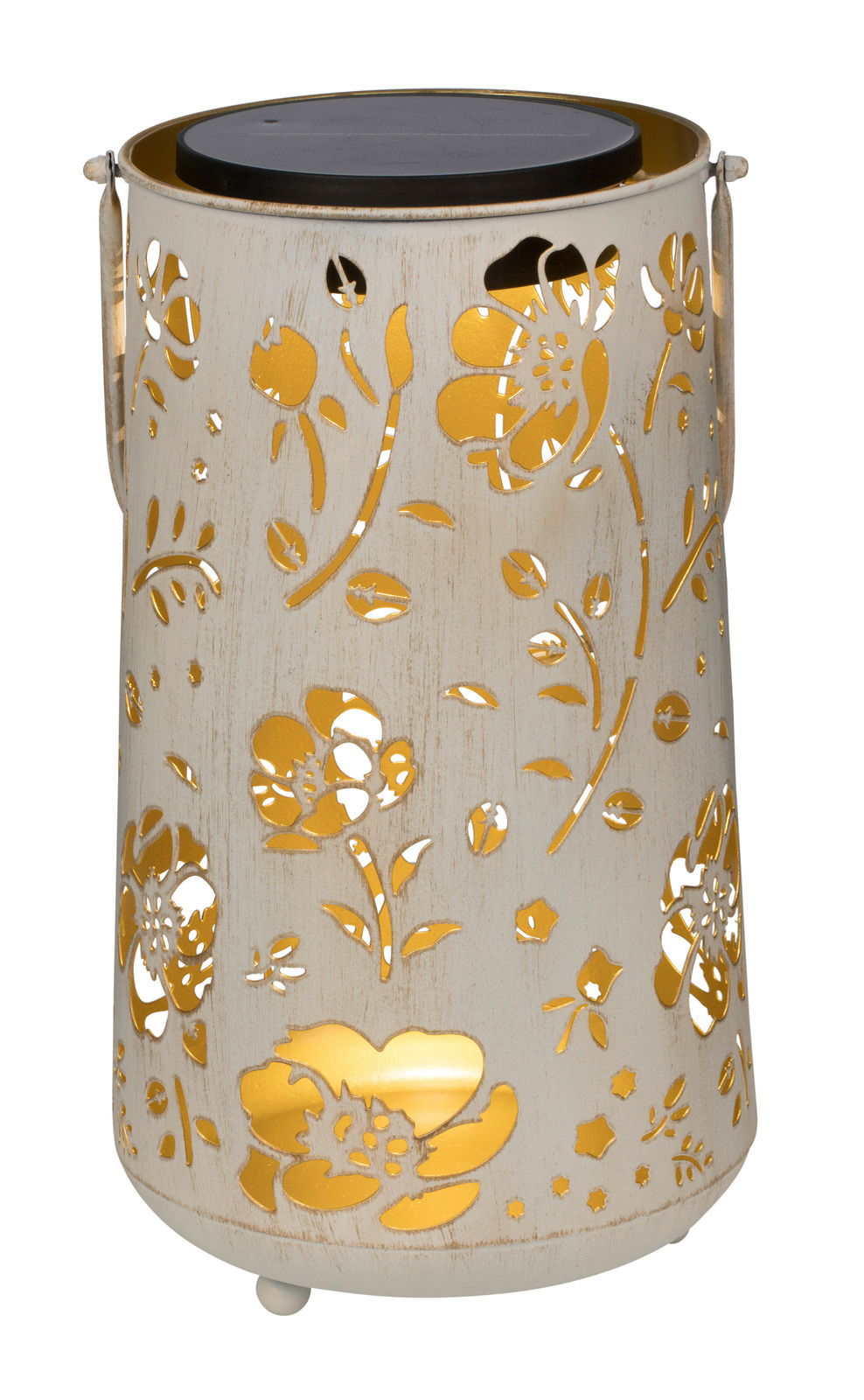 Zurbrüggen LED-Solarleuchte Dekorative LED-Solarleuchte mit floralem Muster, seitliche Perspektive