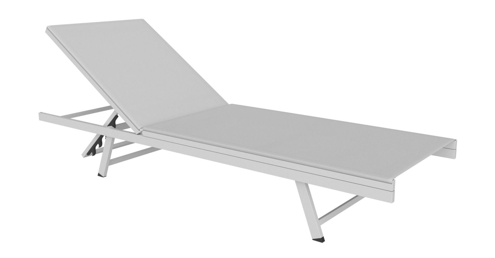 Sonnenliege Ambia Garden DONNATELLA in seitlicher Perspektive, modernes Design in hellem Grau