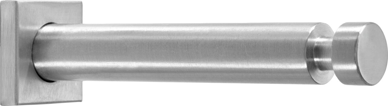 Garderobenhaken aus gebürstetem Metall, seitliche Perspektive
