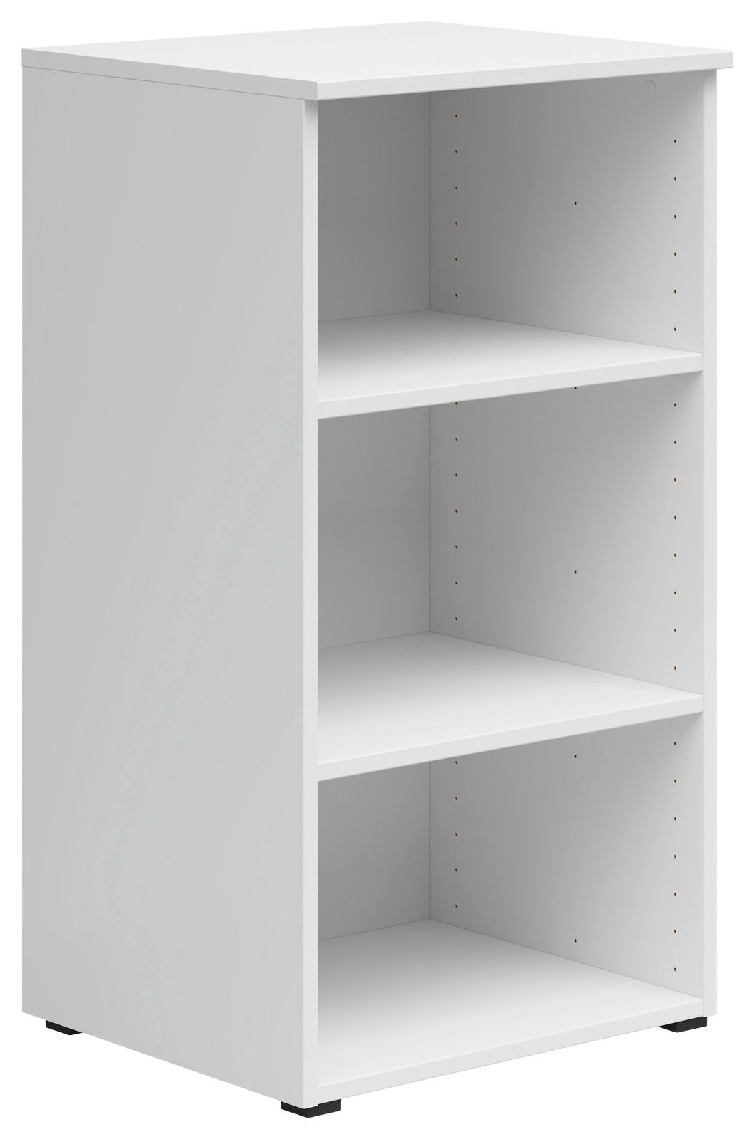 Carryhome Regal MULTISTAURAUM Weißes Regal mit drei offenen Fächern, seitliche Perspektive
