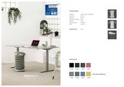 Moderner Aktiv-Sitz in einem Büro mit verstellbarem Schreibtisch, seitliche Perspektive