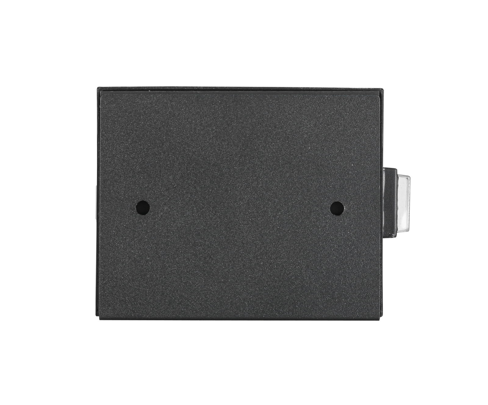 Schwarze rechteckige Akku-Wandleuchte, Vorderansicht