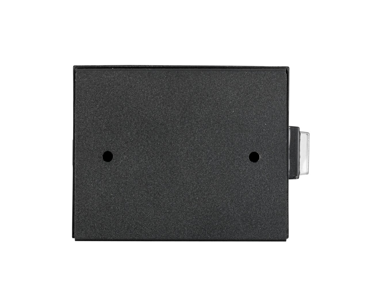 Schwarze rechteckige Akku-Wandleuchte, Vorderansicht