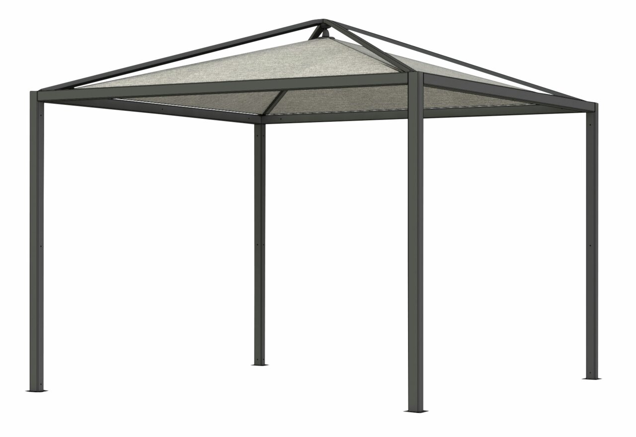 Siena Garden Pagode Dachbezug Pagode mit Dachbezug aus Metall, seitliche Perspektive