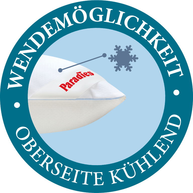 Kopfkissen mit Wendefunktion, Oberseite kühlend, seitliche Perspektive