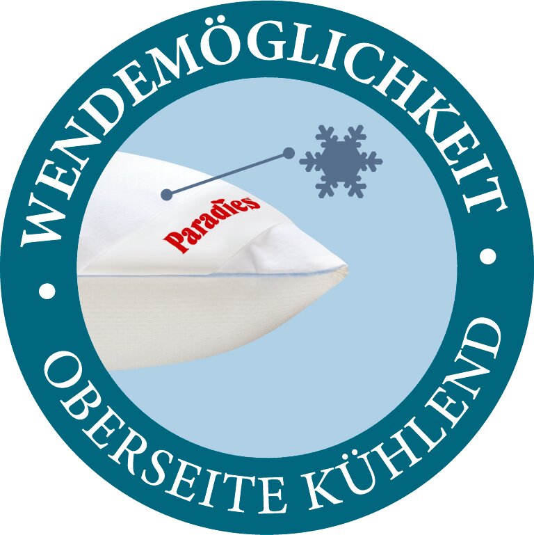 Kopfkissen mit Wendefunktion, Oberseite kühlend, seitliche Perspektive