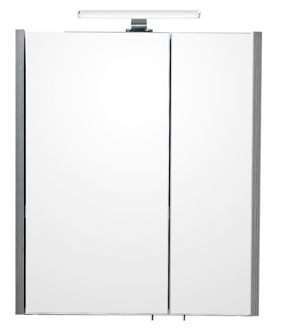 Spiegelschrank mit zwei Türen und integrierter Beleuchtung, Frontalansicht