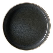 Draufsicht auf einen dunkelgrauen Beilagenteller mit feiner Textur, 17 cm Durchmesser.