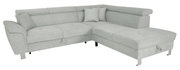 Graues Ecksofa mit Kissen, Vorderansicht