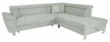 Graues Ecksofa mit Kissen, Vorderansicht