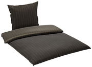 Wendebettwäsche in dunklem Design mit feinen Streifen, Ansicht von schräg oben