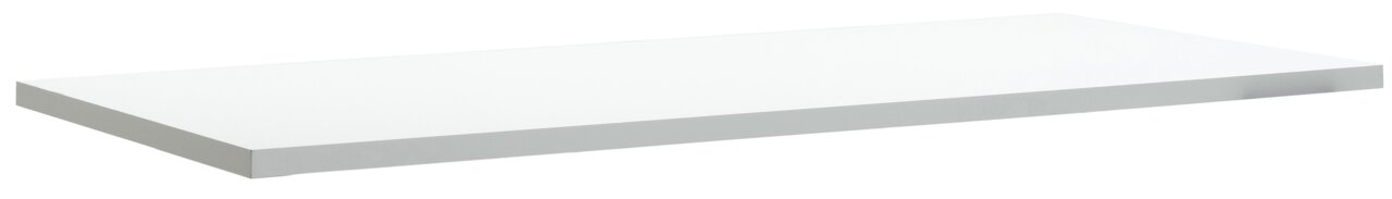 E-Serie Tischplatte E-START Weiße Tischplatte in seitlicher Perspektive