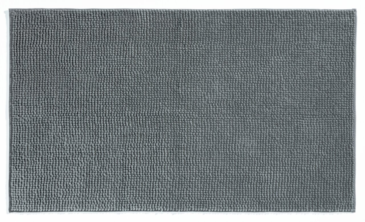 Grauer Badteppich 60x100 cm in Draufsicht
