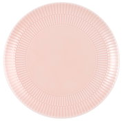 Runder Frühstücksteller, 22,5 cm, in zartem Rosa mit geriffeltem Rand, Draufsicht