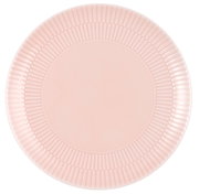 Runder Frühstücksteller, 22,5 cm, in zartem Rosa mit geriffeltem Rand, Draufsicht