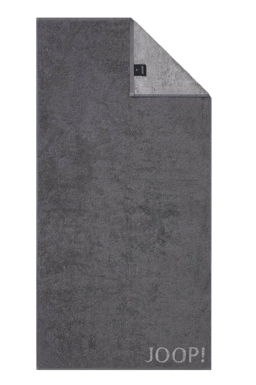 JOOP! Handtuch DOUBLEFACE CLASSIC Graues Handtuch von JOOP! mit umgeschlagener Ecke, Vorderansicht