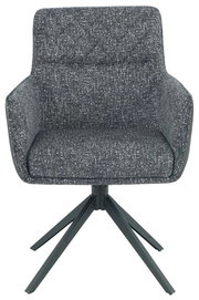 Grauer Armlehnstuhl mit modernem Design, Vorderansicht