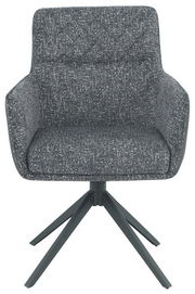 Grauer Armlehnstuhl mit modernem Design, Vorderansicht