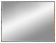 Quadratischer Spiegel mit Holzrahmen, Frontalansicht