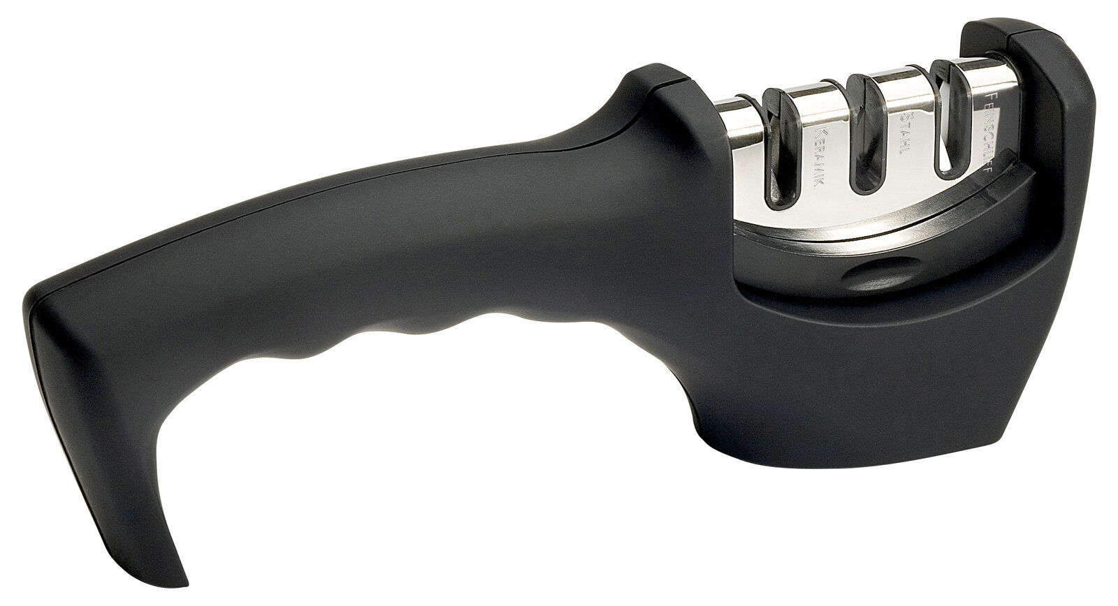 Justinus Messerschärfer Messerschärfer mit ergonomischem Griff, seitliche Perspektive