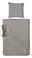 Westminister Bettwäsche STONE-WASHED Graue Bettwäsche-Set bestehend aus einem Kissenbezug und einem Bettdeckenbezug in Stone-Washed-Optik, von oben betrachtet.
