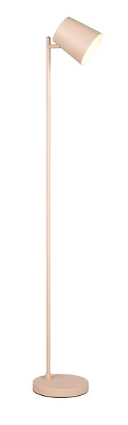 Moderne Akku-Stehleuchte in Beige, seitliche Perspektive