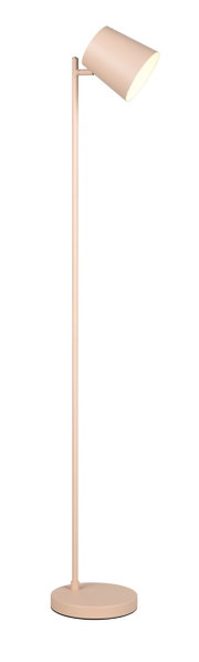Moderne Akku-Stehleuchte in Beige, seitliche Perspektive