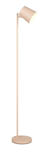 Moderne Akku-Stehleuchte in Beige, seitliche Perspektive