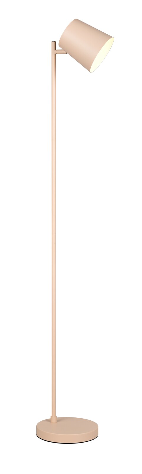 Moderne Akku-Stehleuchte in Beige, seitliche Perspektive