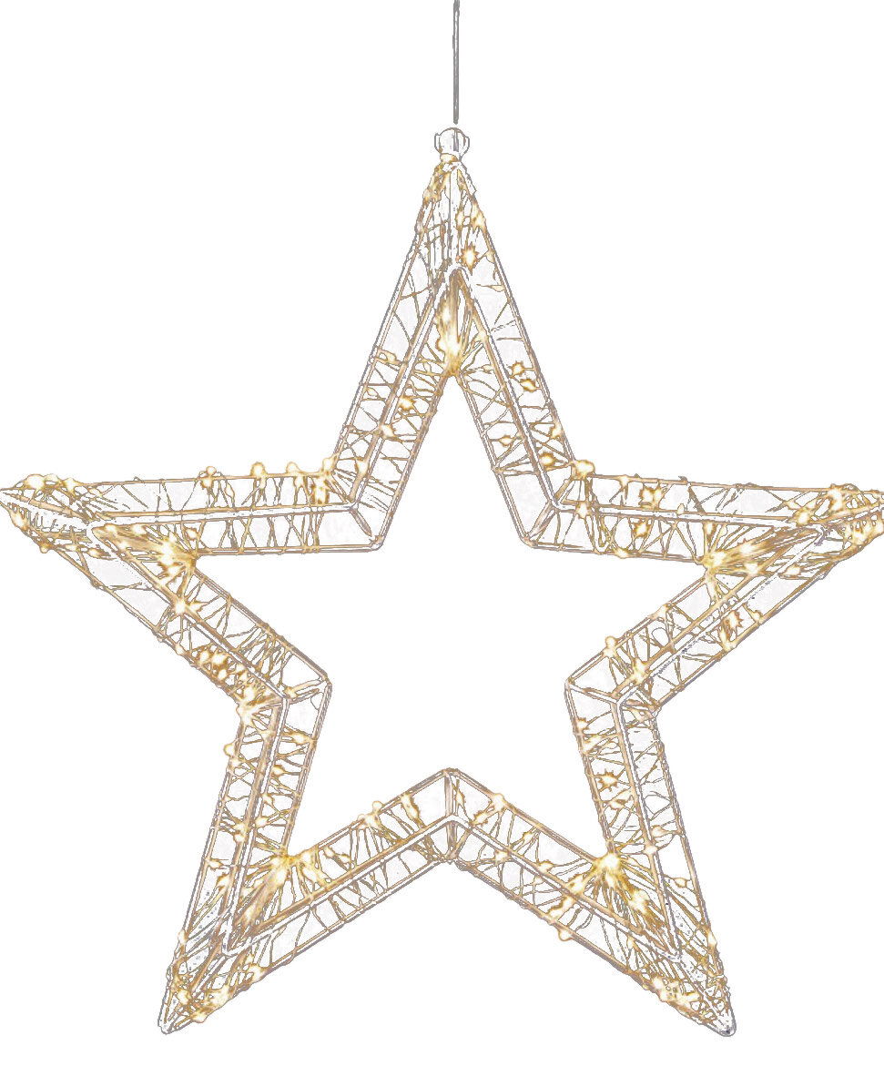 X-Mas Art Collection LED-Stern 38cm LED-Stern 38cm aus Draht mit warmweißen Lichtern, frontal betrachtet