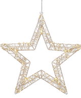 LED-Stern 38cm aus Draht mit warmweißen Lichtern, frontal betrachtet