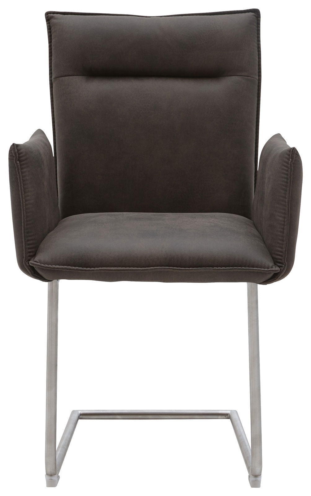 Freischwinger-Sessel Valnatura Serie SCALA in dunklem Stoff, Vorderansicht