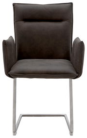 Freischwinger-Sessel Valnatura Serie SCALA in dunklem Stoff, Vorderansicht