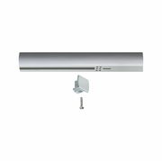 Silberne Stromeinspeisung mit Zubehör, seitliche Perspektive