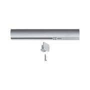 Silberne Stromeinspeisung mit Zubehör, seitliche Perspektive