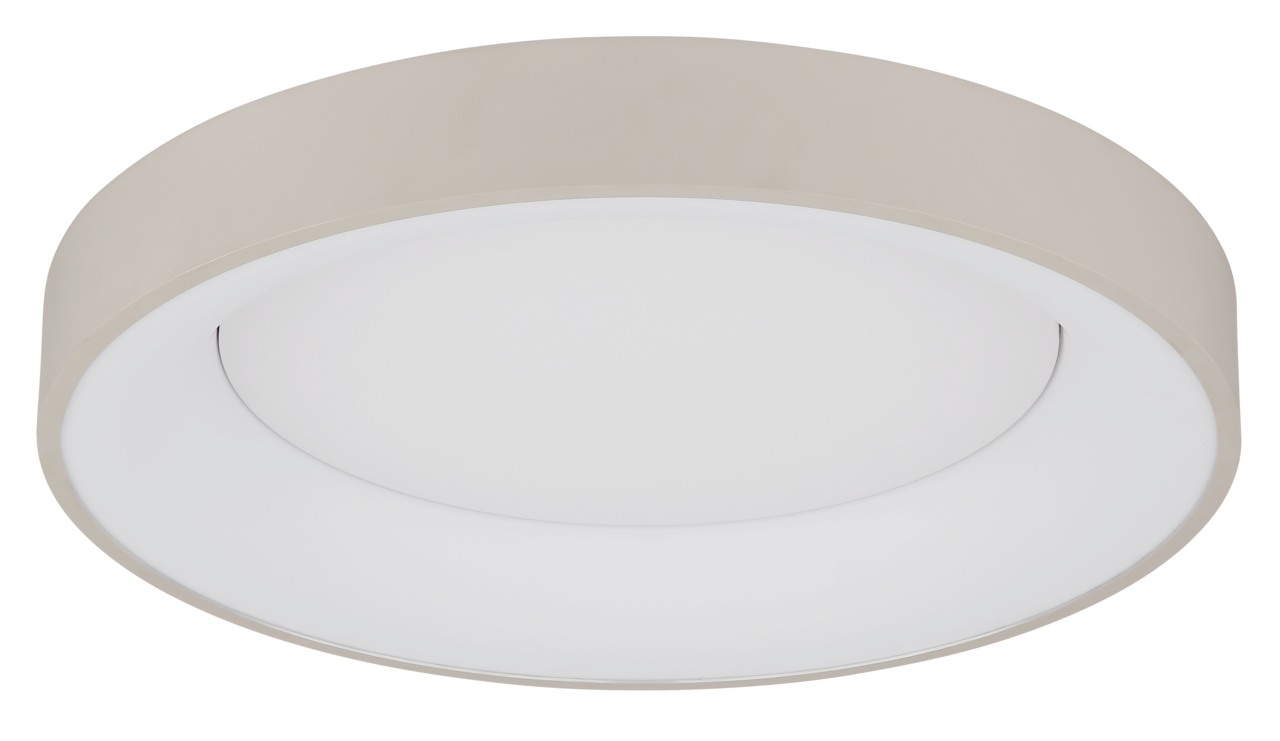 Runde LED-Deckenleuchte in seitlicher Perspektive