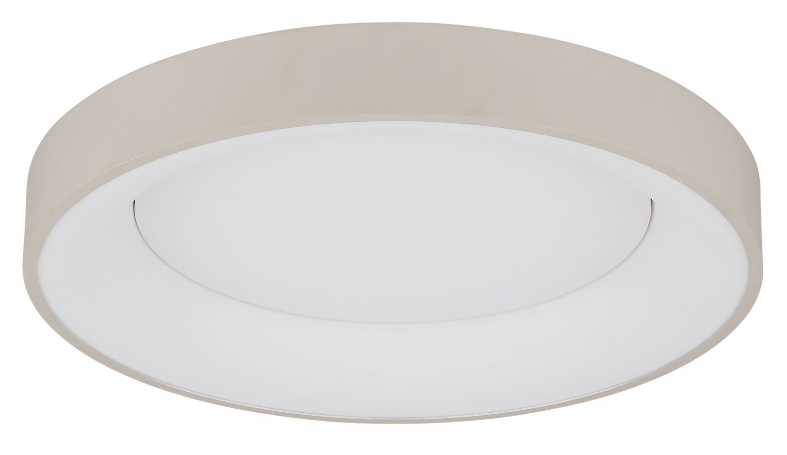Ronde led-plafondlamp in zijaanzicht