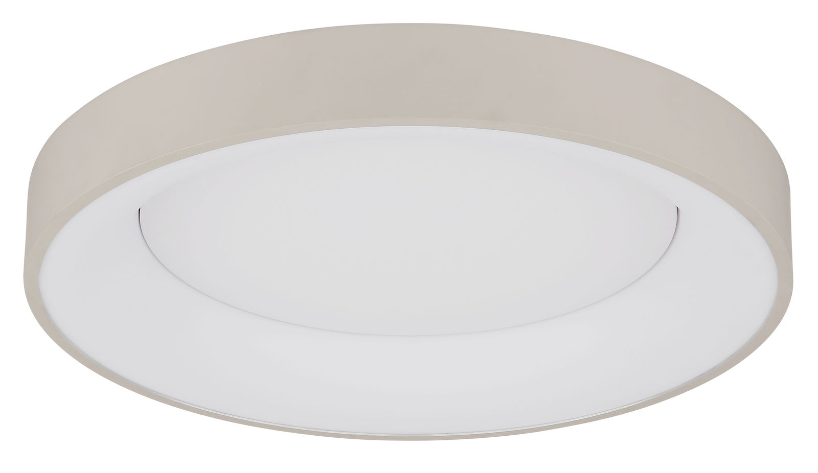 Runde LED-Deckenleuchte in seitlicher Perspektive