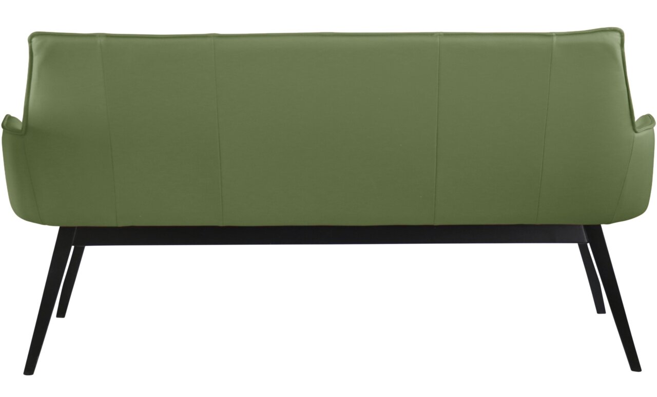 Novel Bank NIZZA Rückansicht einer grünen Bank mit schwarzem Gestell