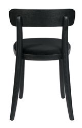 Schwarzer Stuhl aus Holz, Rückansicht