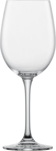 Ein elegantes Wasser- und Rotweinglas Classico, frontal abgebildet, mit klarem, schlankem Design und langem Stiel.