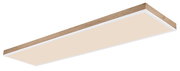 Rechteckige Deckenleuchte mit Holzrahmen, seitliche Perspektive