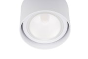 LED-Spotkopf in weißer Farbe, von unten betrachtet, mit klarer Linse.
