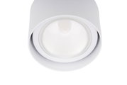 LED-Spotkopf in weißer Farbe, von unten betrachtet, mit klarer Linse.