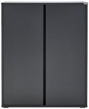 Moderner, grauer Schuhschrank mit zwei Türen, Frontalansicht