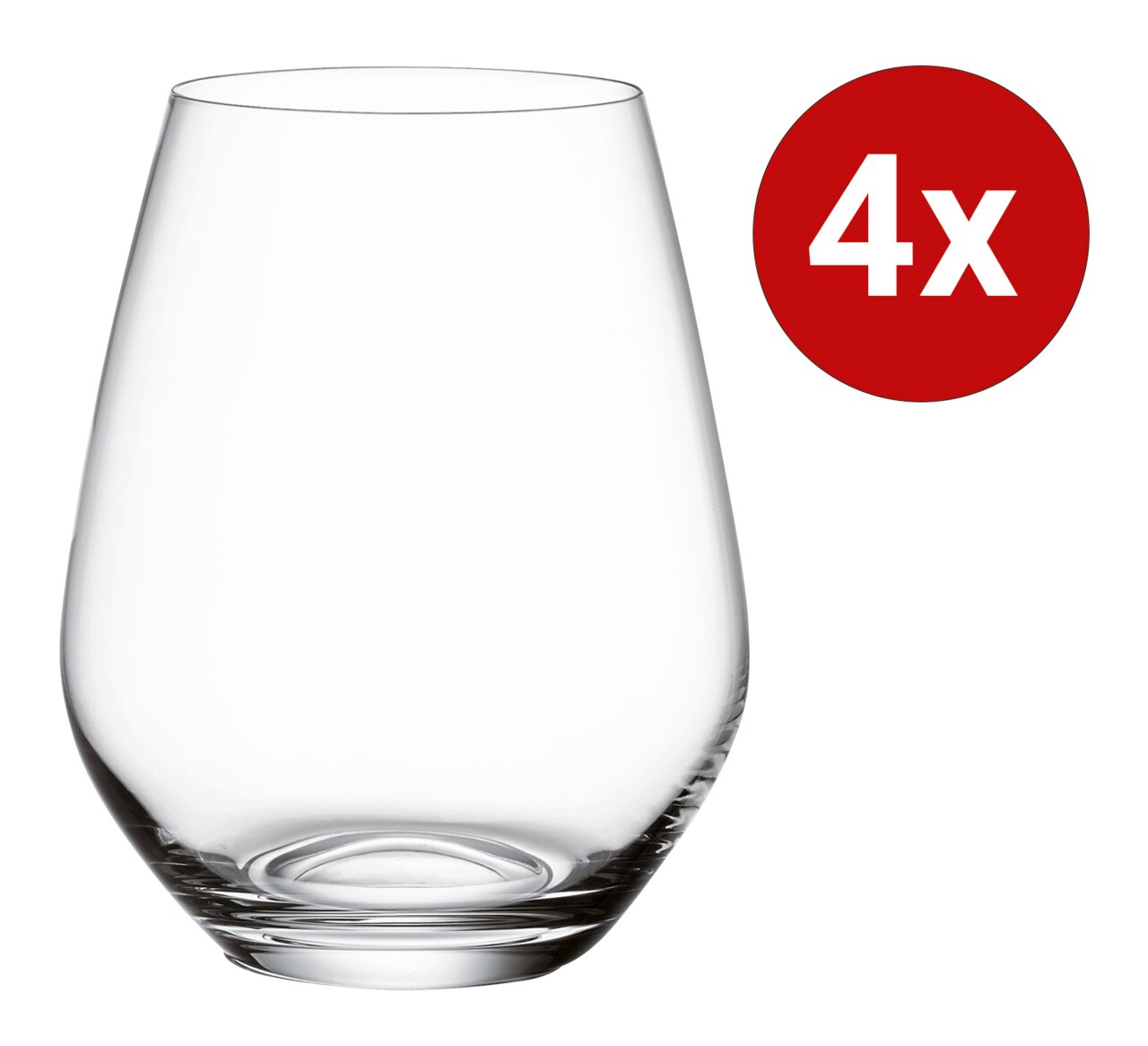 Wasserglas aus der Ovid-Serie, 4er-Set, seitliche Ansicht