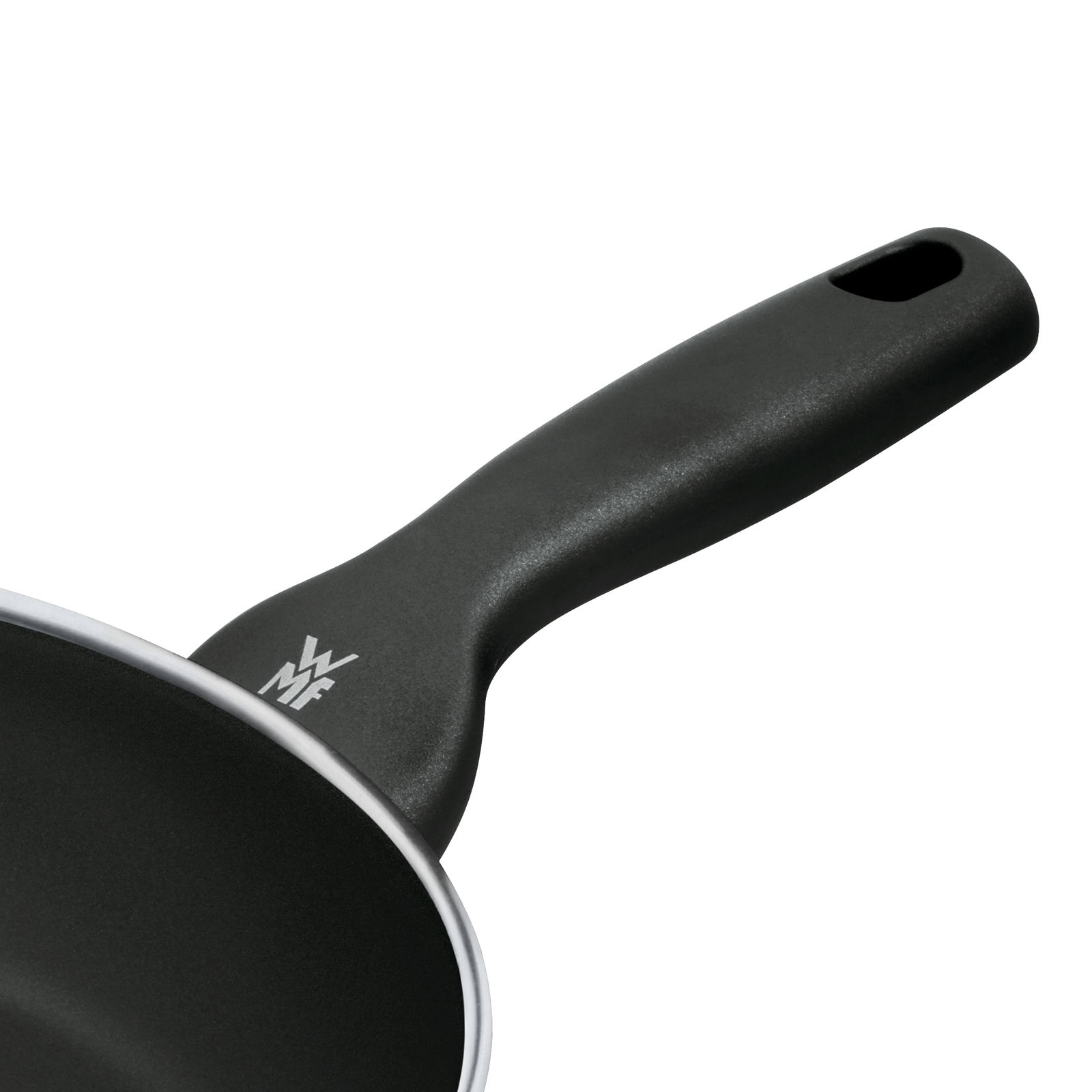 Pfanne CERADUR PROFI mit schwarzem Griff, seitliche Perspektive