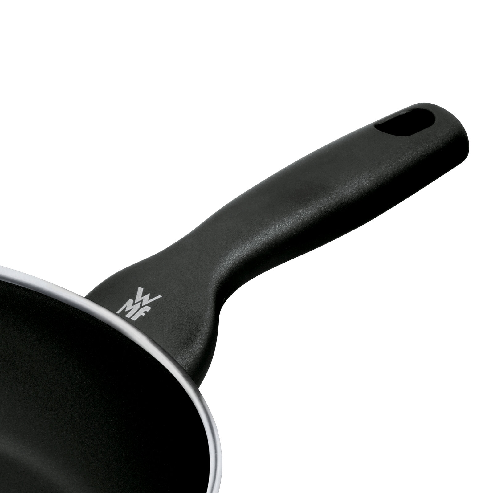 Pfanne CERADUR PROFI mit schwarzem Griff, seitliche Perspektive