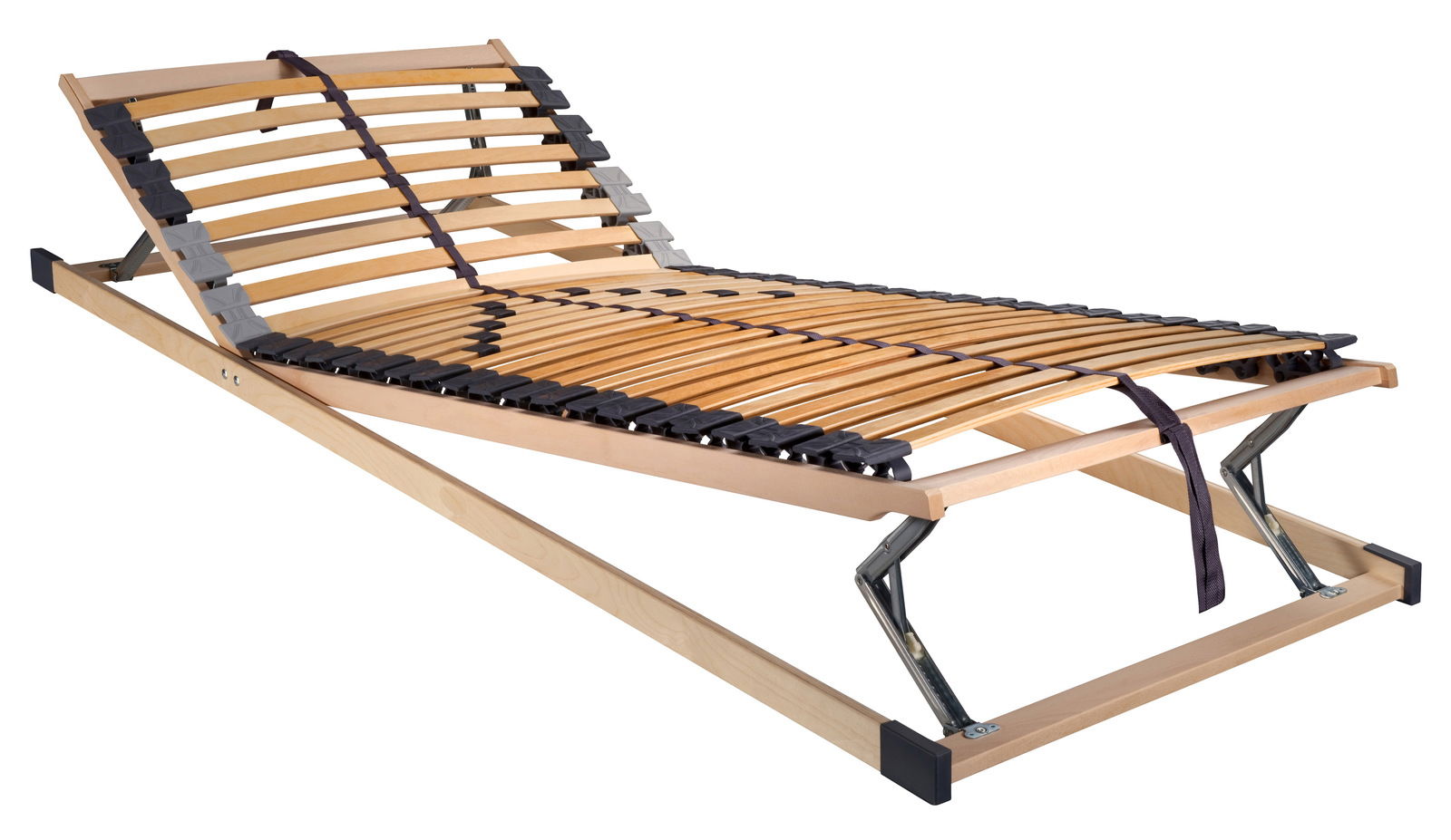 Sleeptex Federholzrahmen KF PLUMA Federholzrahmen 100x220 KF in seitlicher Perspektive mit verstellbarem Kopfteil