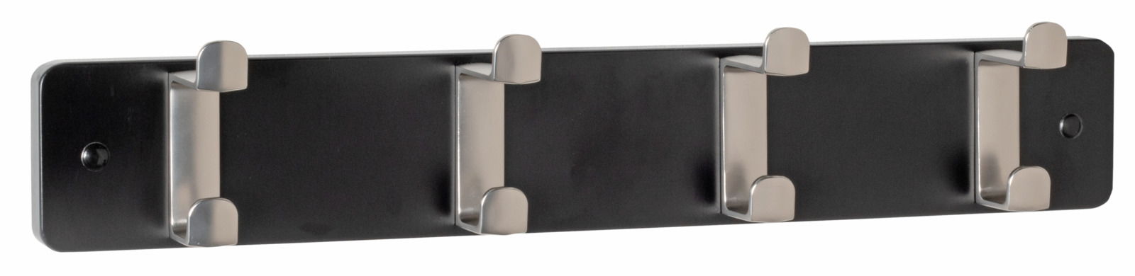 Garderobenleiste mit vier Haken, seitliche Perspektive